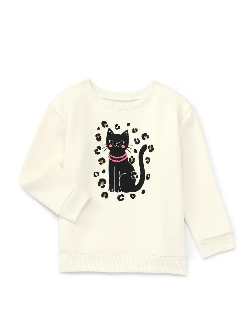 Garanimals Toddler Girl Graphic Fleece Sweatshirt with Long Sleeves, Sizes 2T-5T | Walmart (US)