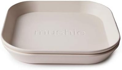 mushie Square Dinnerware Plates for Kids | Made in Denmark, Set of 2 (Ivory) | Amazon (US)