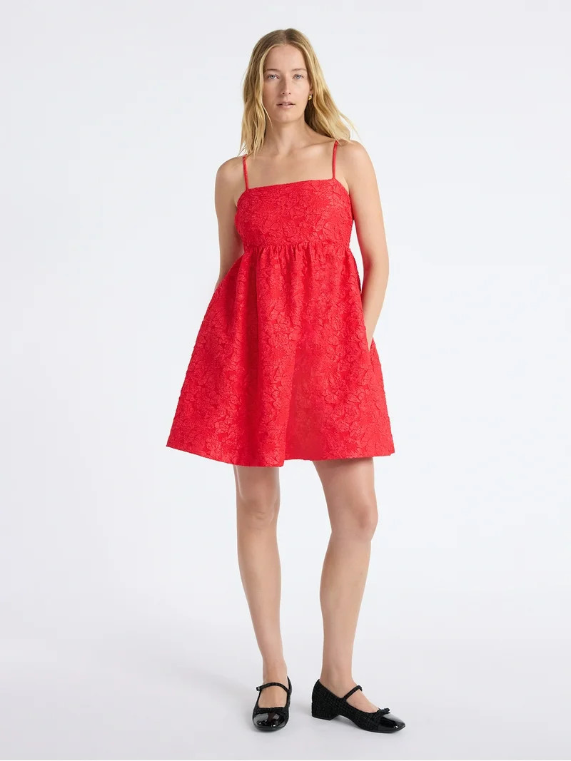 Free Assembly Women's and Women's Plus Sleeveless Lace Babydoll Dress with Pockets, Size XS-4X | Walmart (US)