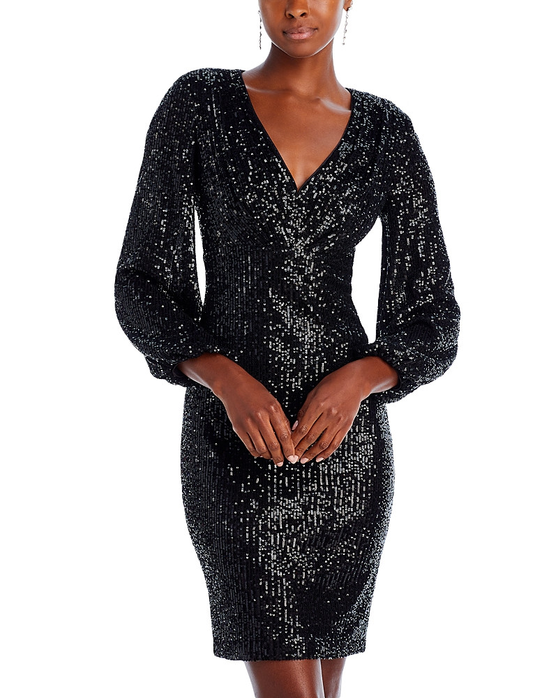 Eliza J Sequin Balloon Sleeve Dress | Bloomingdale's (US)