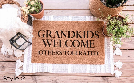 Grandkids Welcome Here Doormat Grandparents Gift Mothers Day | Etsy | Etsy (US)