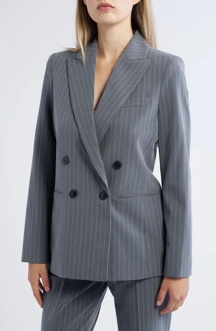 Tahari ASL Pinstripe Double Breasted Blazer | Nordstrom | Nordstrom