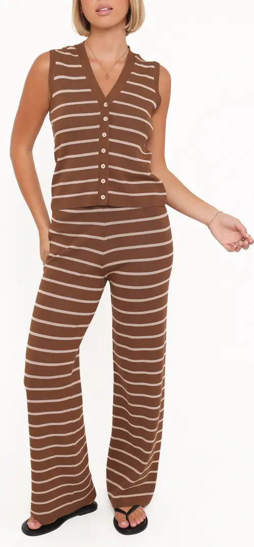 Juna Stripe Sleeveless Sweater & Pants Set | Nordstrom