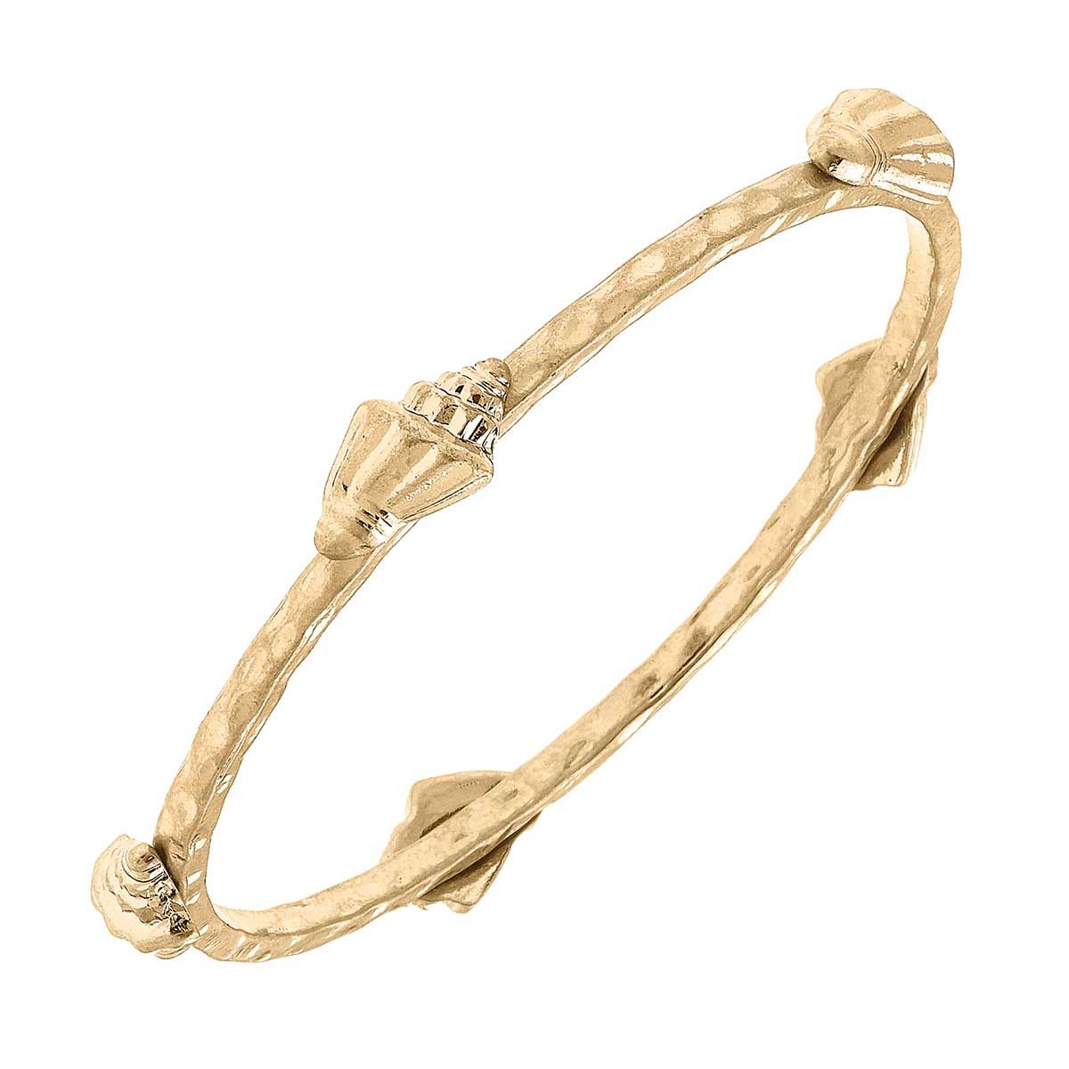 Spiral Shell Bangle in Worn Gold | CANVAS