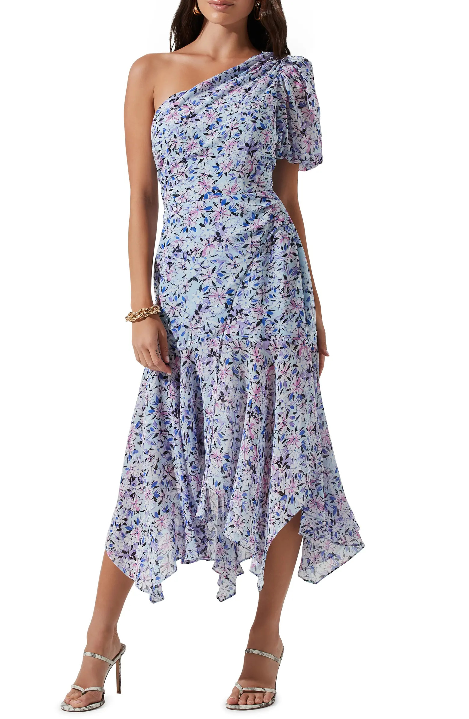 Santorini One-Shoulder Asymmetrical Midi Dress | Nordstrom Rack