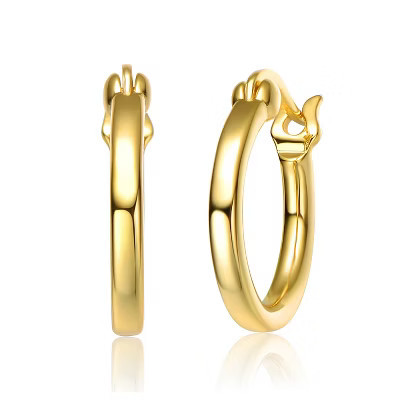 Guili Sterling Silver Gold Plated Hoop Earrings, a Classic and Versatile Piece for Effortless Elegance and Timeless Sophistication | Target