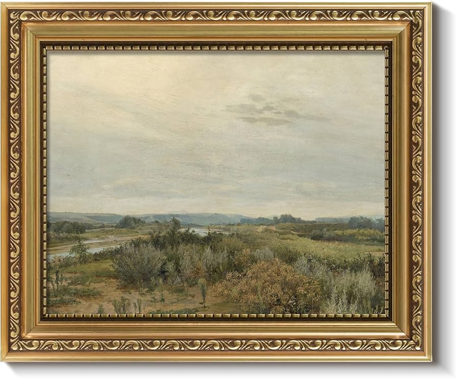 ARPEOTCY Vintage Gold Framed Wall Art, Nature Trees Landscape Rivers Retro Paintings, 8x10 inch S... | Amazon (US)