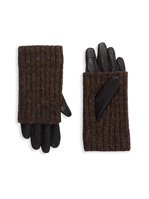 Touch Tech Leather & Knit Gloves | Saks Fifth Avenue