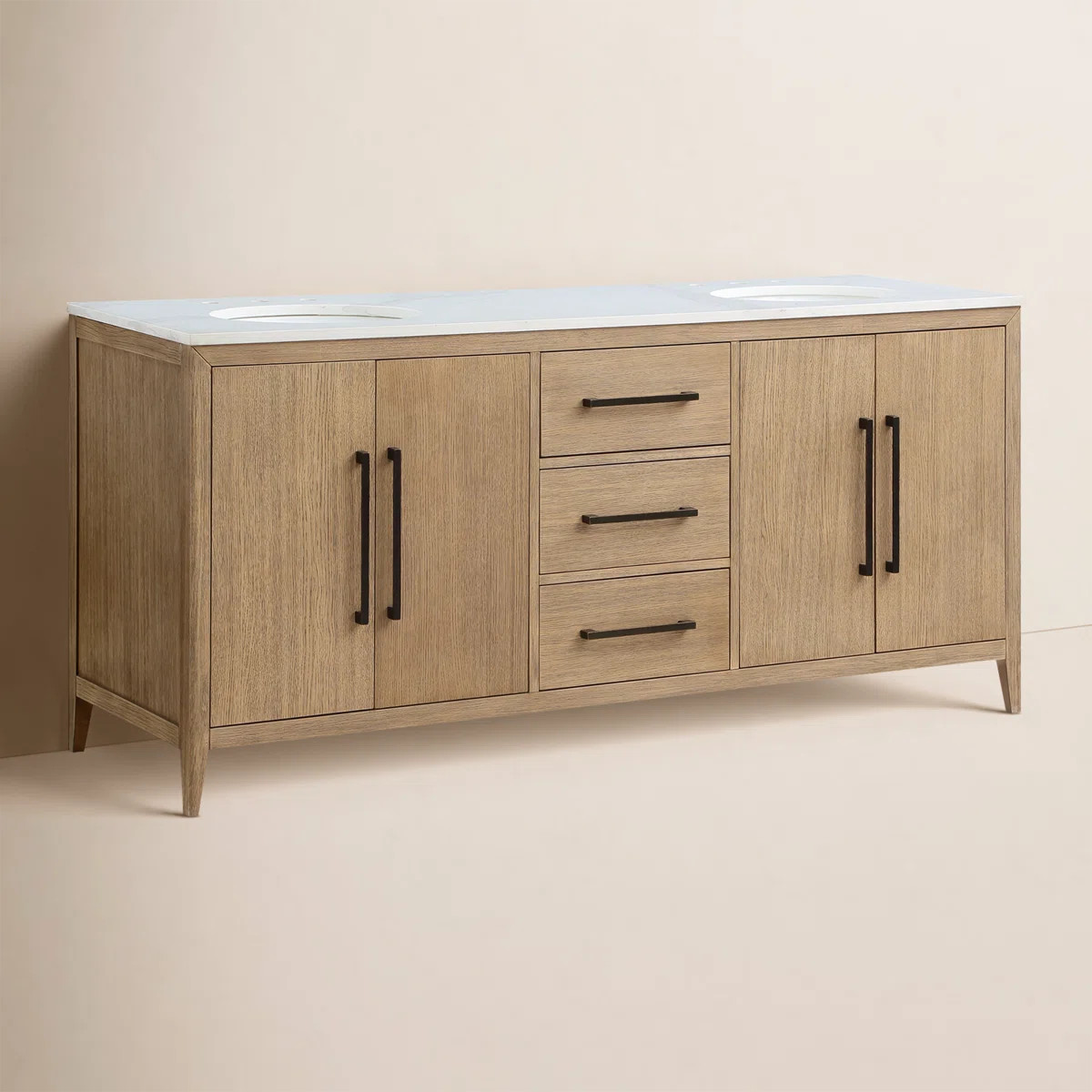 Highbury Furnishings Alsup 72'' Double Bathroom Vanity with Quartz Top & Reviews | Wayfair | Wayfair North America