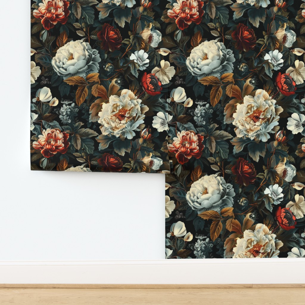 Eclipse Of Roses Wallpaper | Spoonflower | Spoonflower