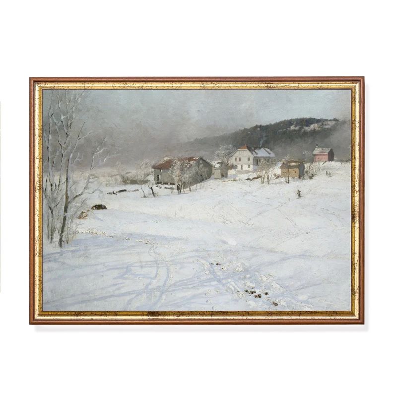 Vintage Winter Landscape Painting Antique Snowy Landscape - Etsy | Etsy (US)