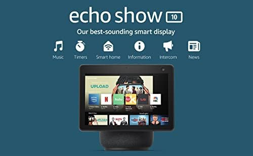 Echo Show 10 (3rd Gen) | HD smart display with premium sound, motion, and Alexa | Charcoal | Amazon (US)
