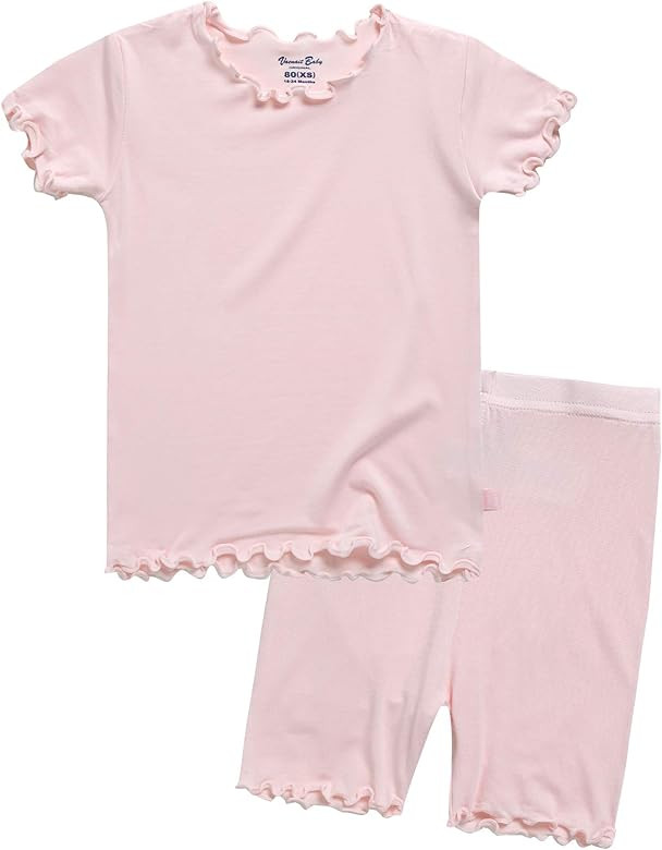 VAENAIT BABY Toddler Kids Girls Boys Solid Short Soft Shirring Viscose Cool Warm Fabric Pjs Sleep... | Amazon (US)