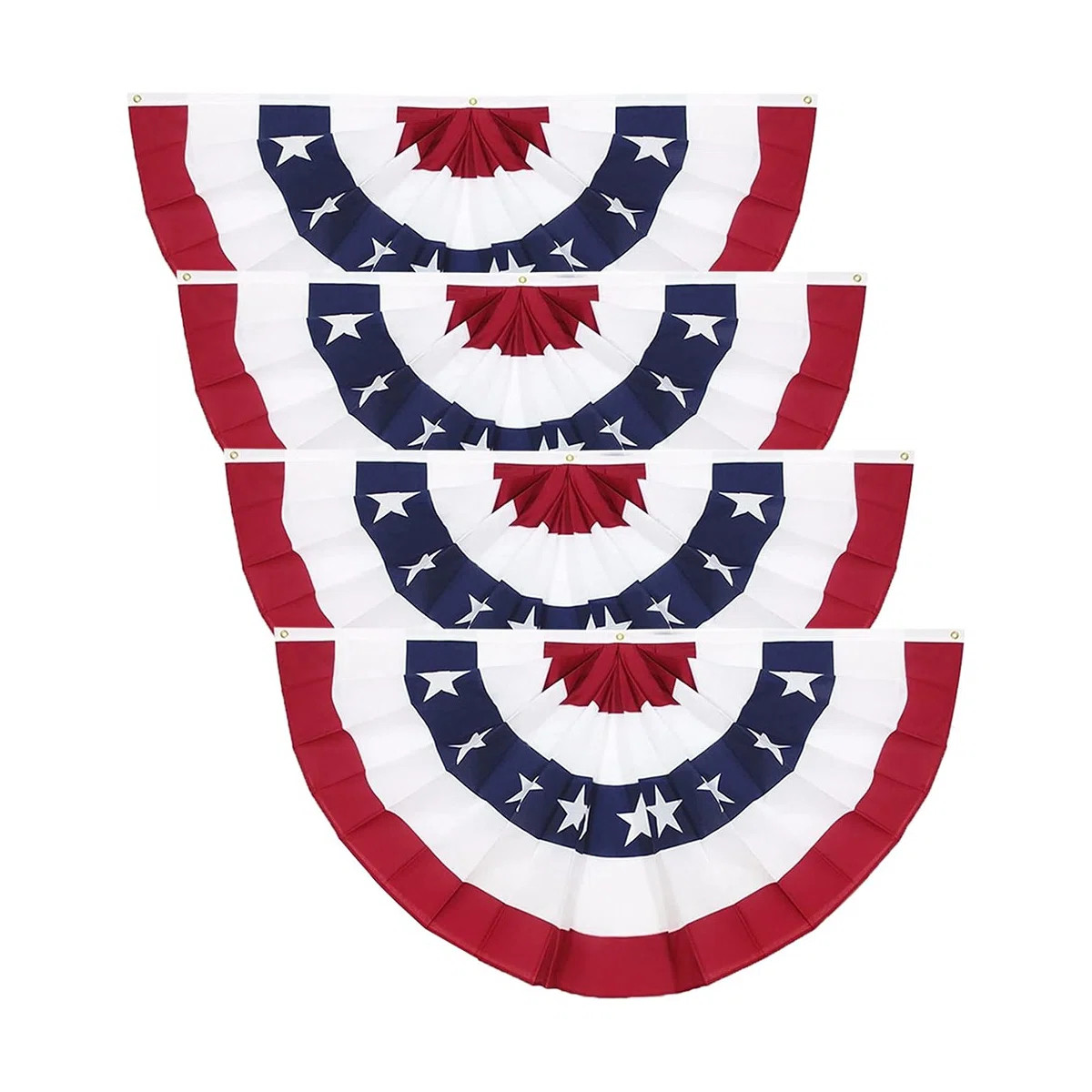 3x6 Ft American Pleated Fan Flag (set Of 4) – Patriotic Half Fan Bunting, 4th Of July Memorial ... | Wayfair North America