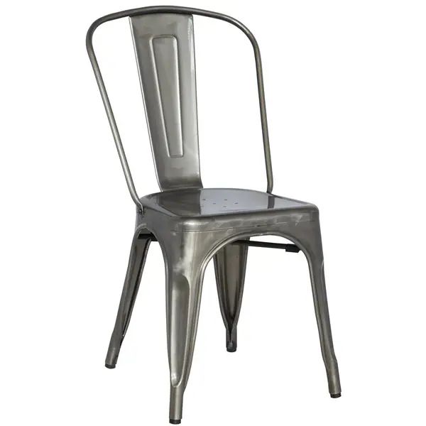 Somette Gun Metal Galvanized Steel Side Chair (Set of 4) | Bed Bath & Beyond
