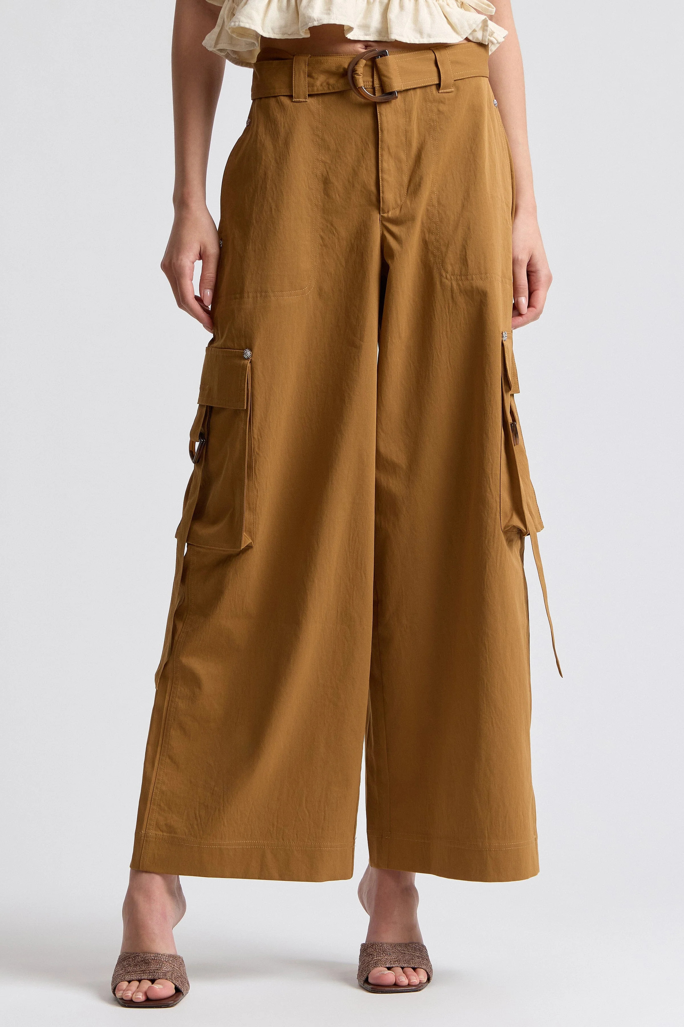 Wide Leg Cargo Pants With Belt | Avec Les Filles
