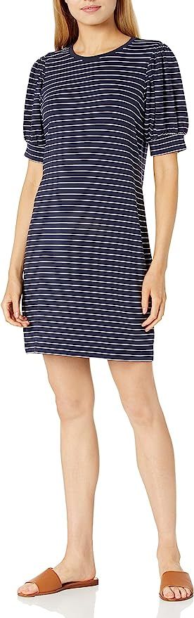 Amazon Essentials Women's Supersoft Terry Relaxed-Fit Short-Sleeve Puff-Sleeve Dress (Previously ... | Amazon (US)