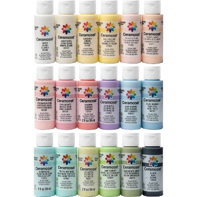 18pc Paint Set Pastels - Delta: Multi-Surface Craft Paint, Water-Based, Acrylic, Ceramcoat, Art & Stationery, Ages 13+ | Target