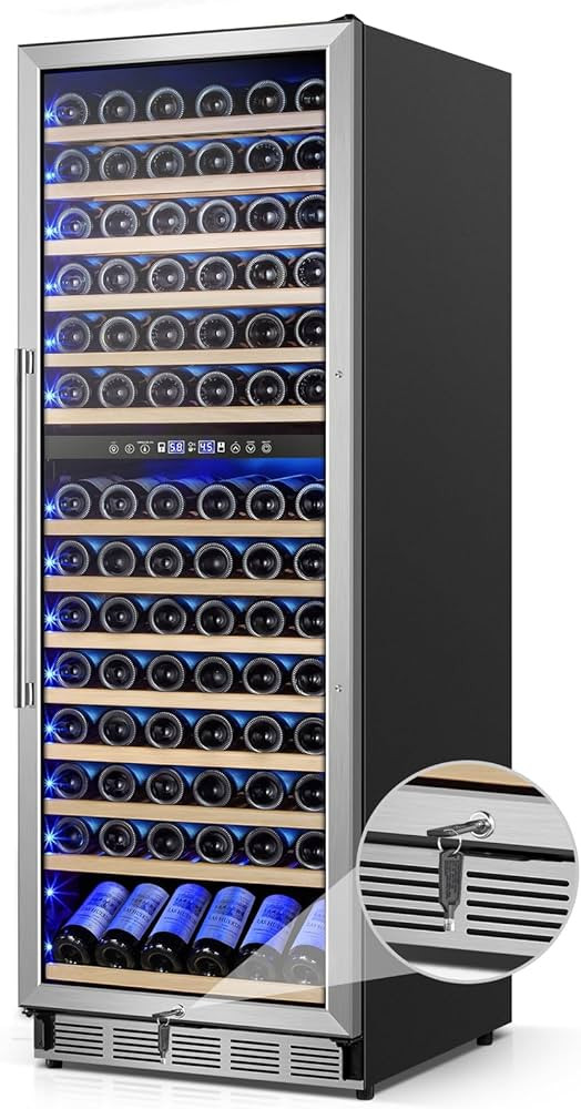 Wine Cooler Refrigerator 24 Inch, 180 Bottles Large Wine Fridge Dual Zones, Tall Freestanding/Bui... | Amazon (US)