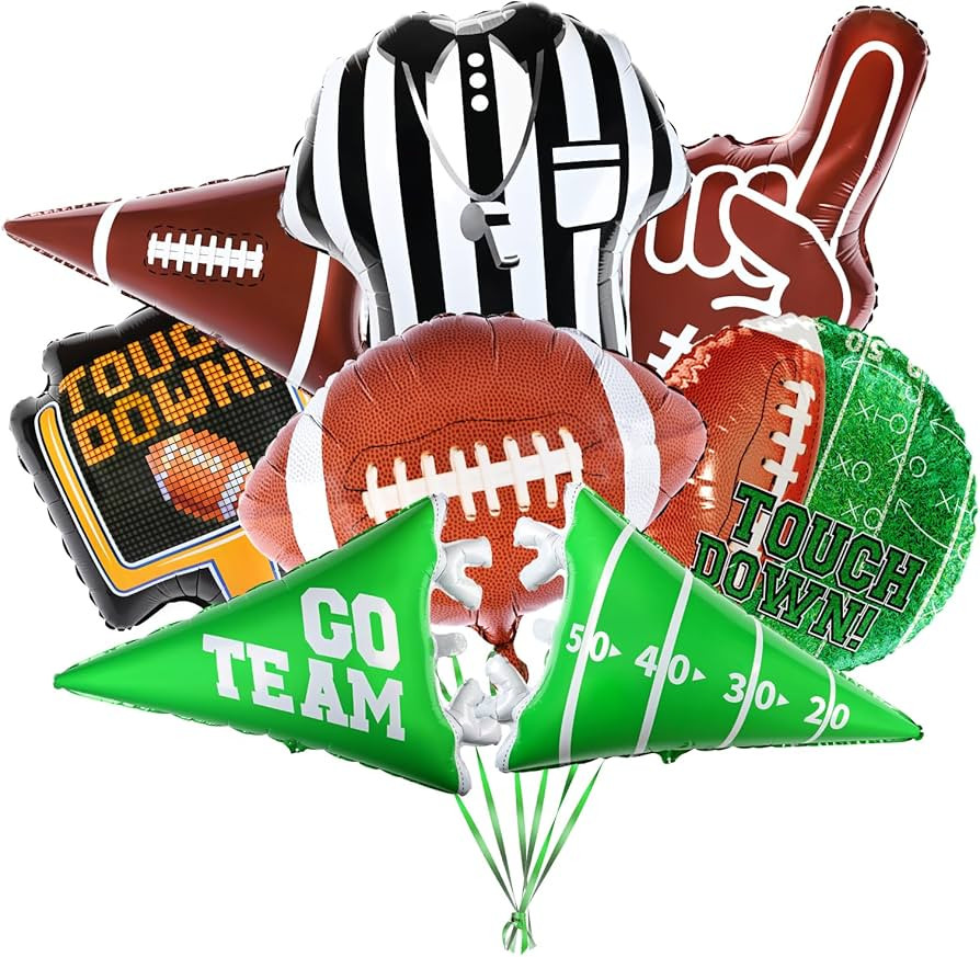 Football Party Decorations Football Shaped Foil Balloons,Touchdown Balloons for Football Birthday... | Amazon (US)