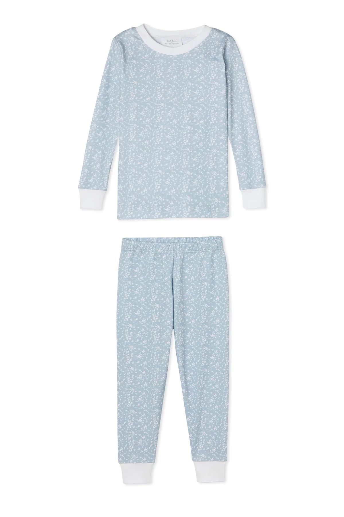 JB x LAKE Kids Long-Long Set in Blue Meadow | LAKE Pajamas