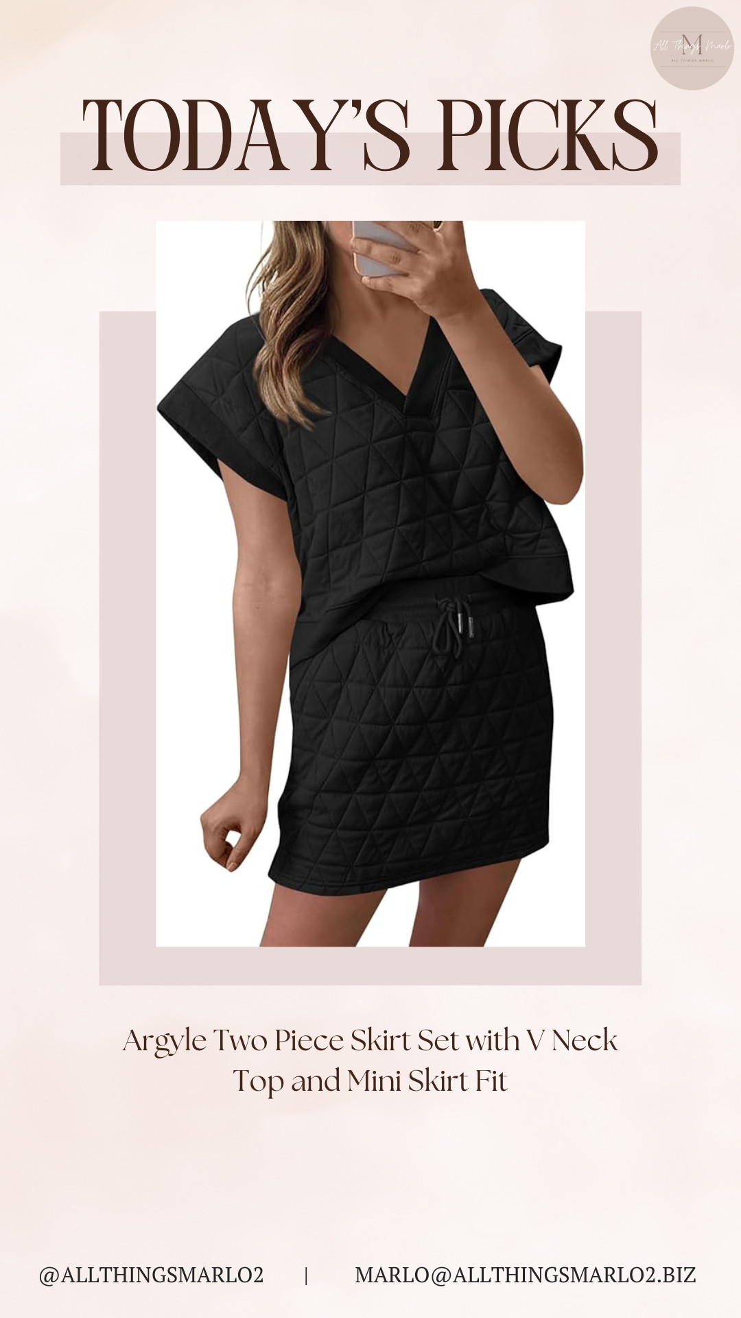 Argyle Two Piece Skirt Set with V Neck Top and Mini Skirt Fit 

 #LTKSeasonal #LTKWorkwear #LTKTravel