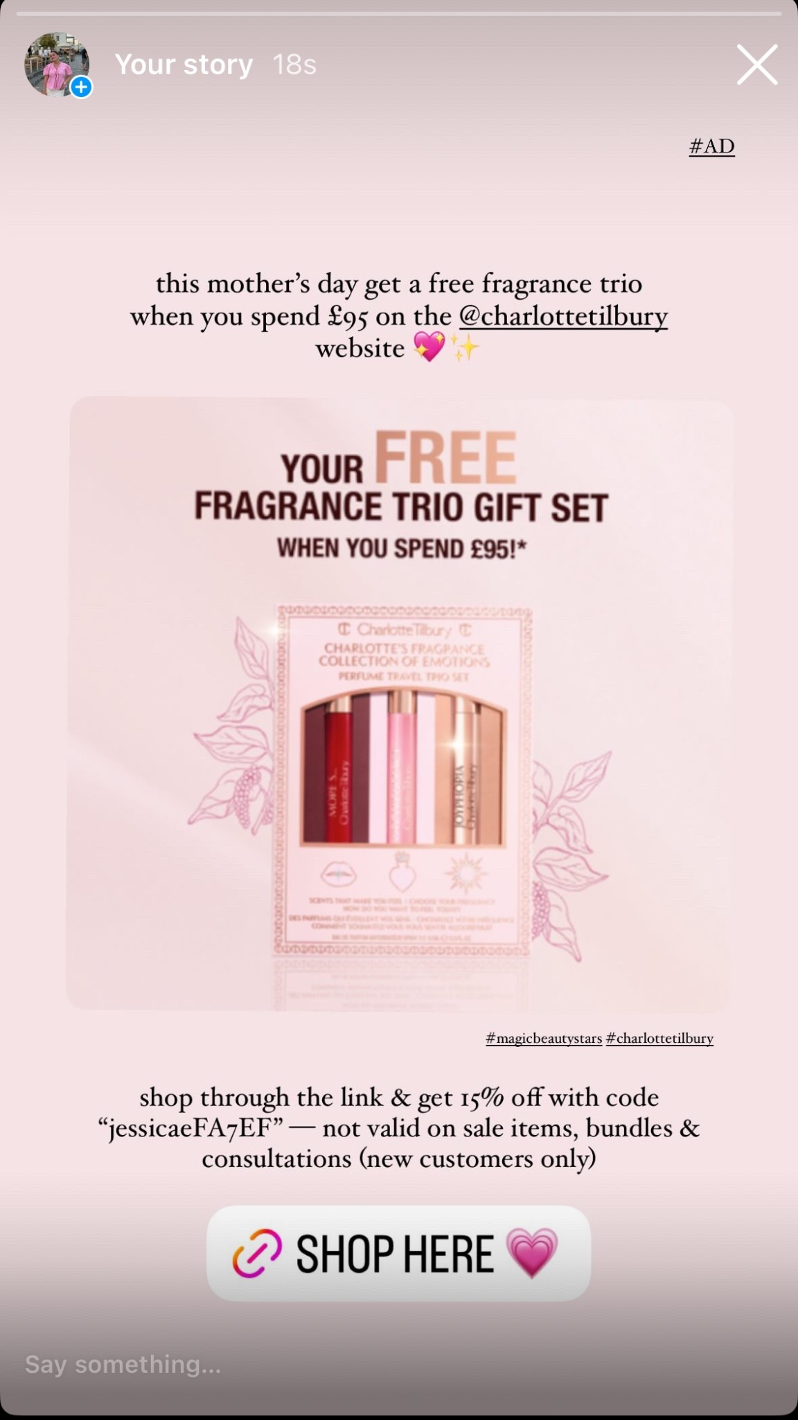 this mother’s day, get a free trio gift set when you spend £95 on charlotte tilbury’s website

get 15% off with code — jessicaeFA7EF 🤍 (not valid on sale items and bundles) 

#LTKsale #LTKbeauty #LTKeurope