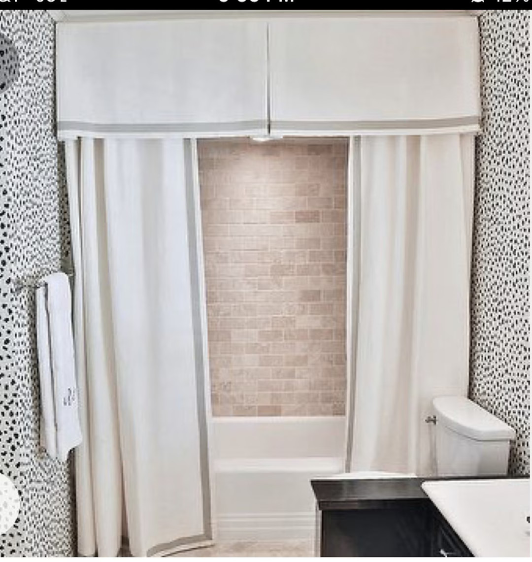 Custom Order: Custom Shower Curtain With Cornice, Window Treatment With Hardware - Etsy | Etsy (US)