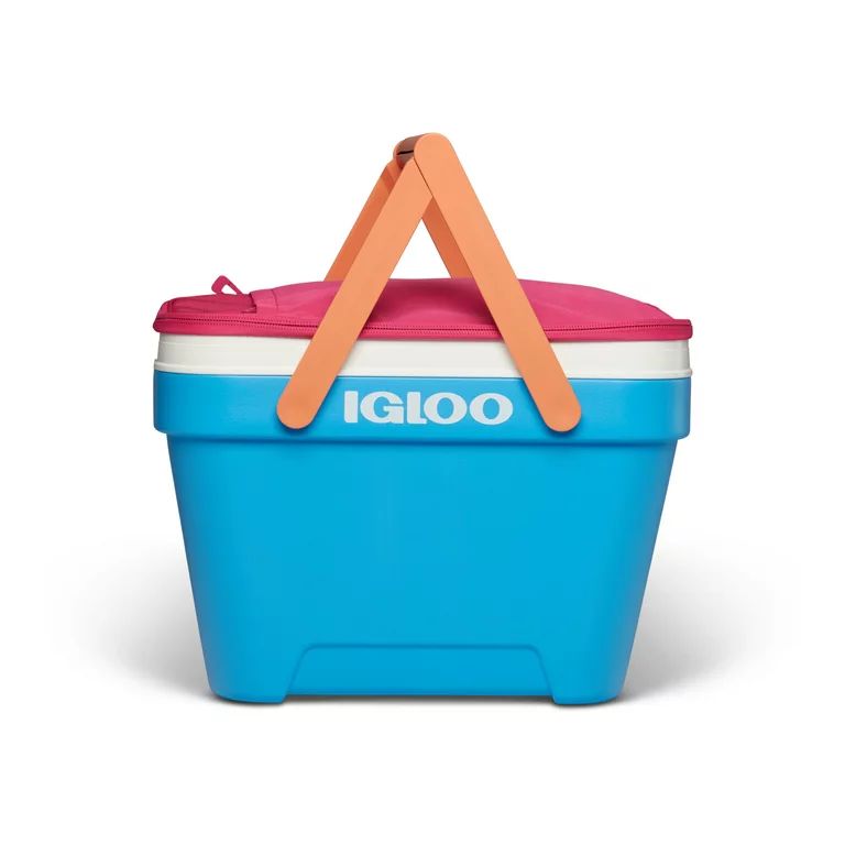 Igloo 25 qt. Picnic Basket Cooler, Pink and Blue - Walmart.com | Walmart (US)