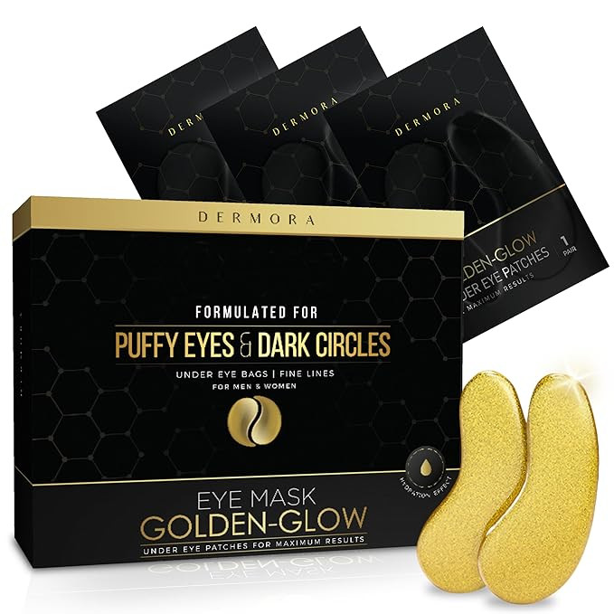DERMORA Golden Glow Under Eye Patches (20 Pairs Eye Gels) - Rejuvenating Treatment for Dark Circl... | Amazon (US)