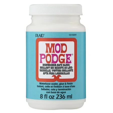 Mod Podge Dishwasher Safe Sealer, Glue, and Finish, Gloss Finish, Clear, 8 fl oz | Walmart (US)