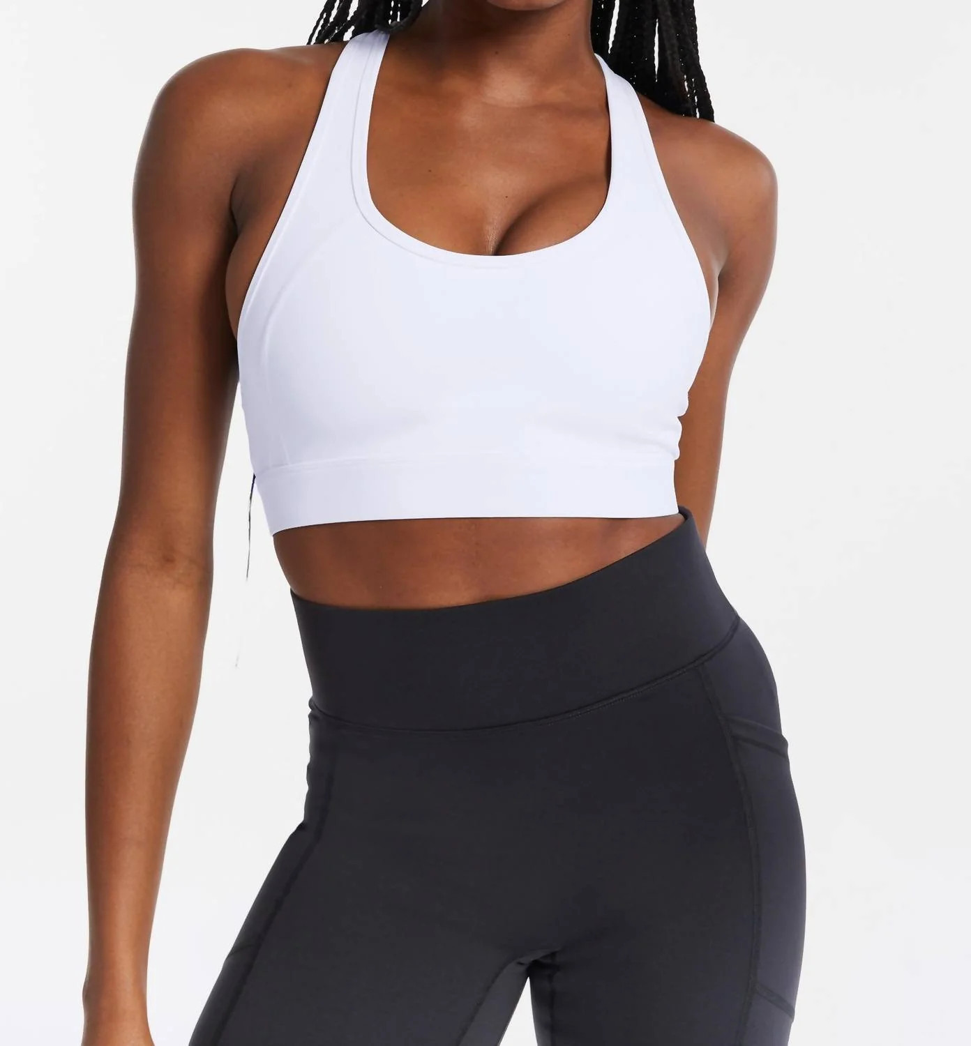 Center Stage Sports Bra In White | Shop Simon