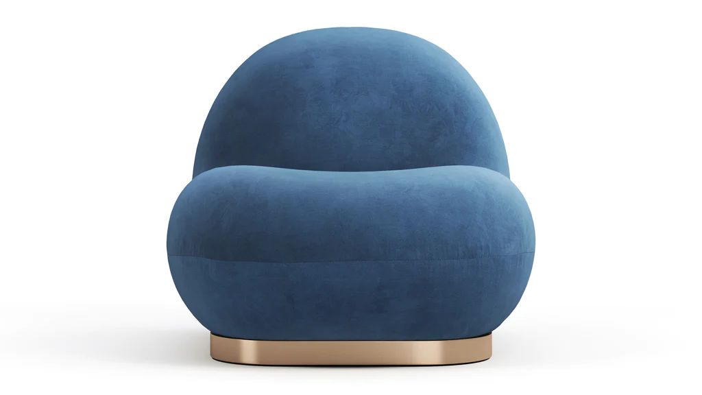 Pacha Chair - The Pacha Lounge Chair, Blue Velvet | Interior Icons
