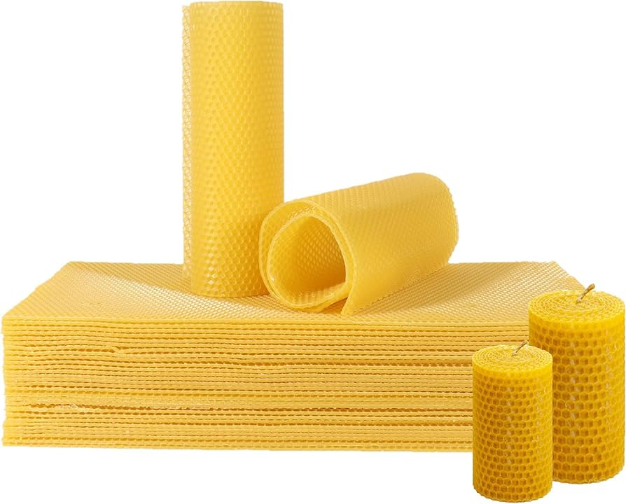 Cocaburra 30 Pcs Beeswax Sheets, Beeswax Foundation Sheets 16-1/3 inch x 7-2/3 inch, Beeswax for ... | Amazon (US)