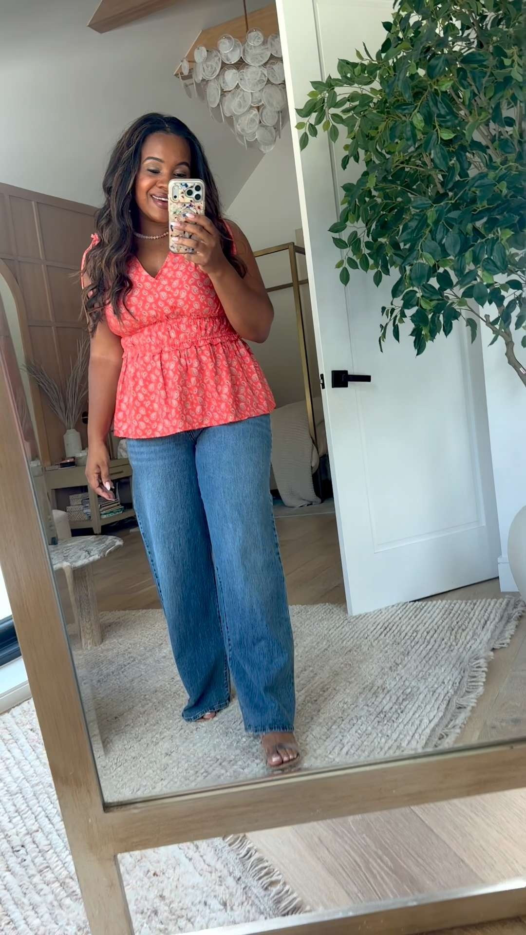 Full outfit from Walmart! High waisted wide-leg jean that I dressed up with this floral blouse and heels. ✨🌸 

 #LTKgrwm #LTKootd #LTKSeasonal