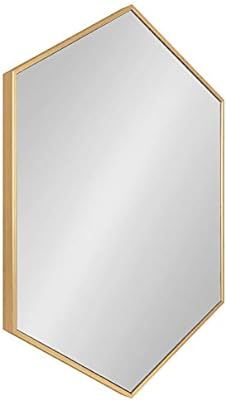 Kate and Laurel Rhodes Modern Hexagon Wall Mirror, 24" x 36", Gold, Chic Geometric Wall Mirror | Amazon (US)
