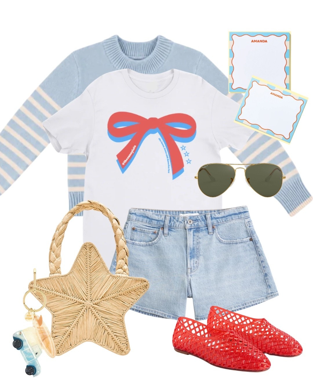 USA All The Way! ✨❤️💙🇺🇸
… styled looks for each of the 4 The Sunny La La label USA All The Way collection tees (available for pre-order through June 10th, email nicole@thesunnylala.com for custom bulk orders)!

Tee available only through The Sunny La La - all accessories linked!

Looks perfect for summer holiday weekends, World Cup excitement and America’s 250th birthday summer!

#LTKSeasonal #LTKdayinmylife #LTKootd