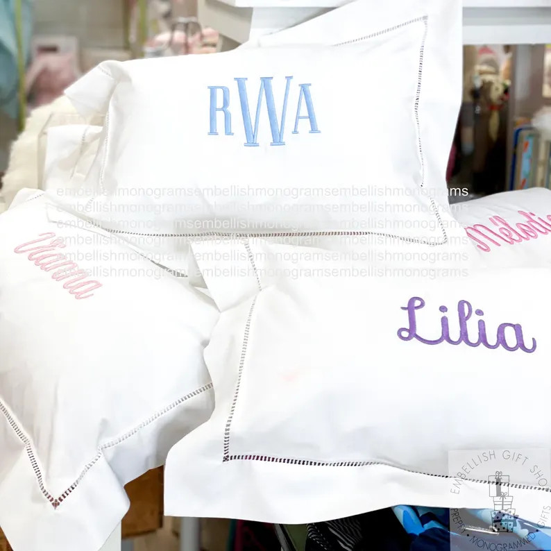 Monogrammed Baby Pillow |personalized Baby Gift, Monogram Baby Pillow Decorative Throw Pillow Sha... | Etsy (US)