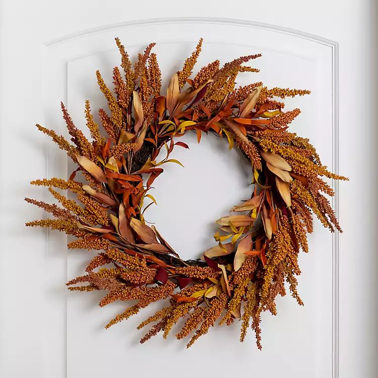 Orange Foxtail Mix Wreath | Kirkland's Home