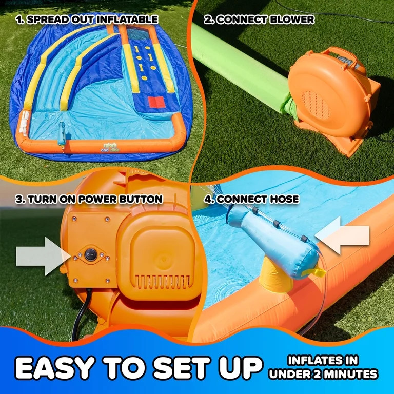Sportspower Big Wave II Inflatable Water Slide with Climbing Wall & Splash Pool, Kids Backyard Wa... | Walmart (US)