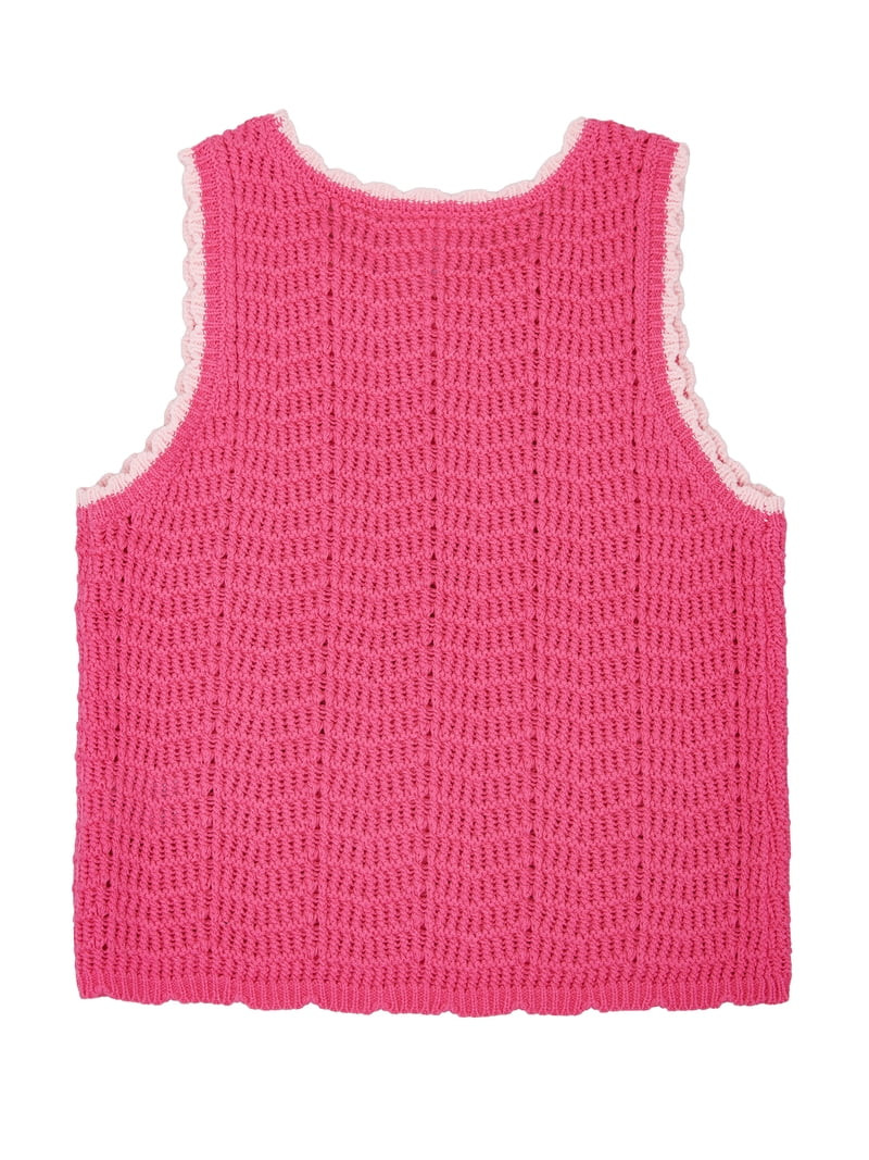 Wonder Nation Girls Crochet Sweater Tank, Sizes 4-18 & Plus - Walmart.com | Walmart (US)