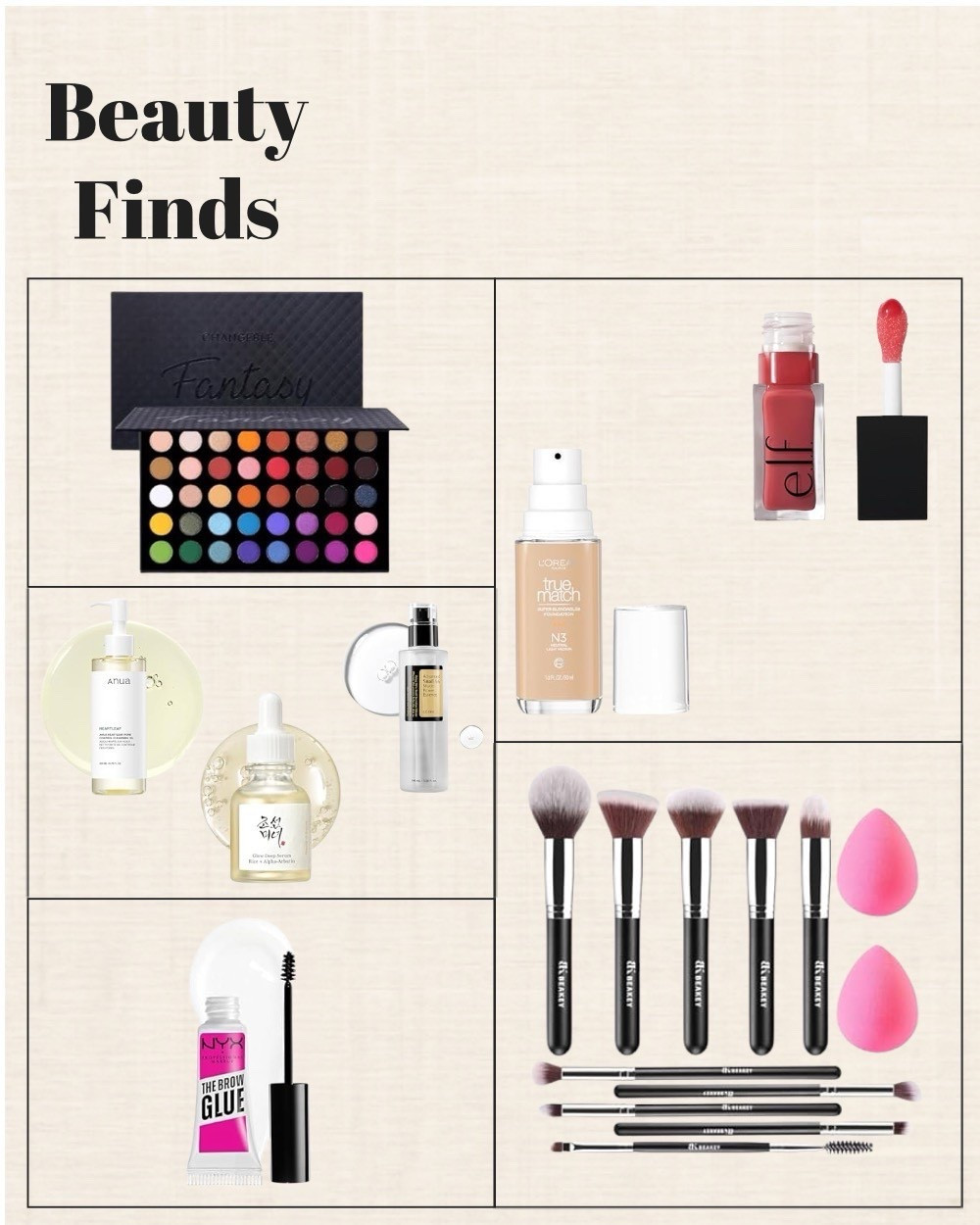 Makeup, beauty finds, skincare products, makeup brushes, foundation, lipstick, eyebrow gel.

#LTKCyberWeek #LTKBeauty #LTKdayinmylife