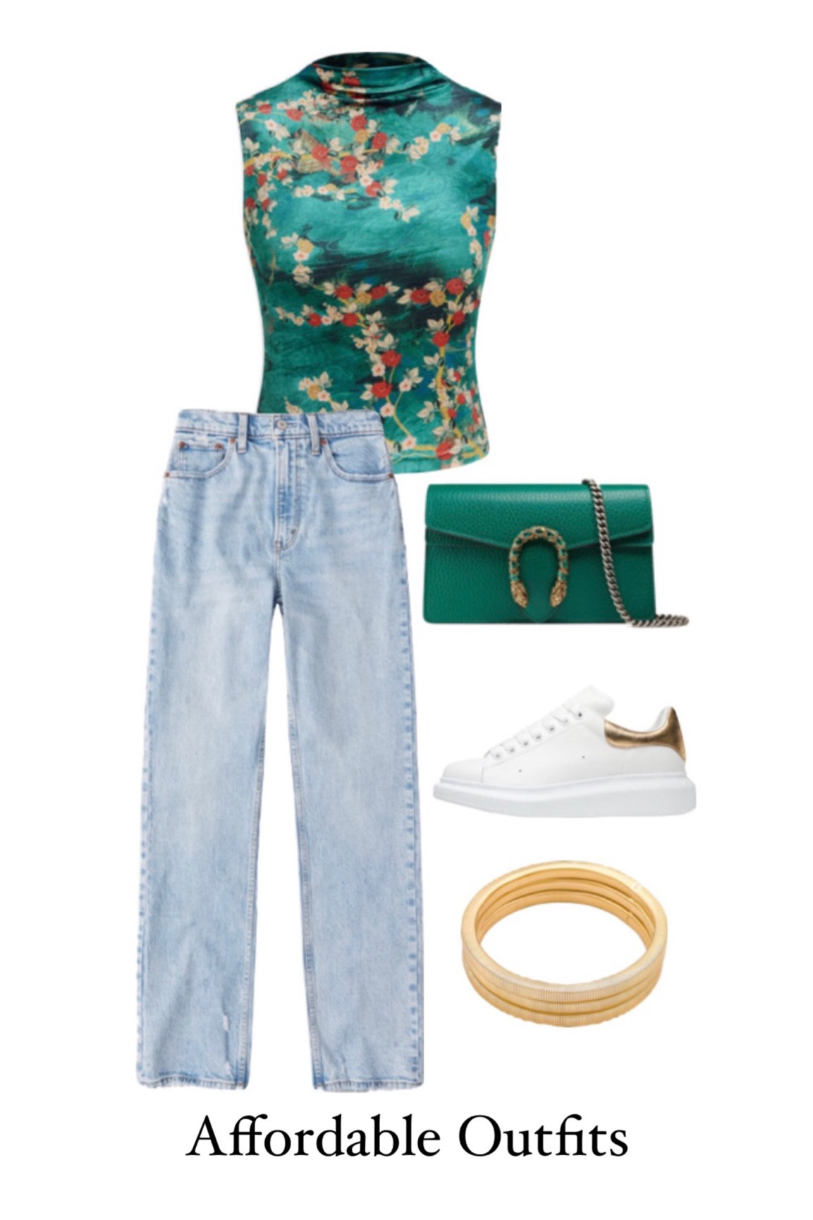 Affordable Outfit
Top: Shop Cider “Velvet Standard Collar Floral Top” 