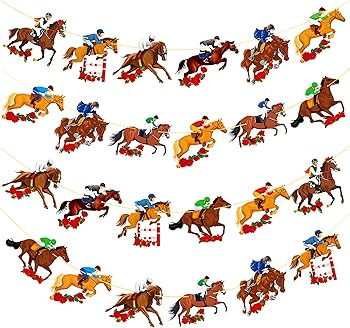 4pcs Kentucky Derby Banner Kentucky Derby Decorations Run for The Roses Cutout Banner Horse Race ... | Amazon (US)