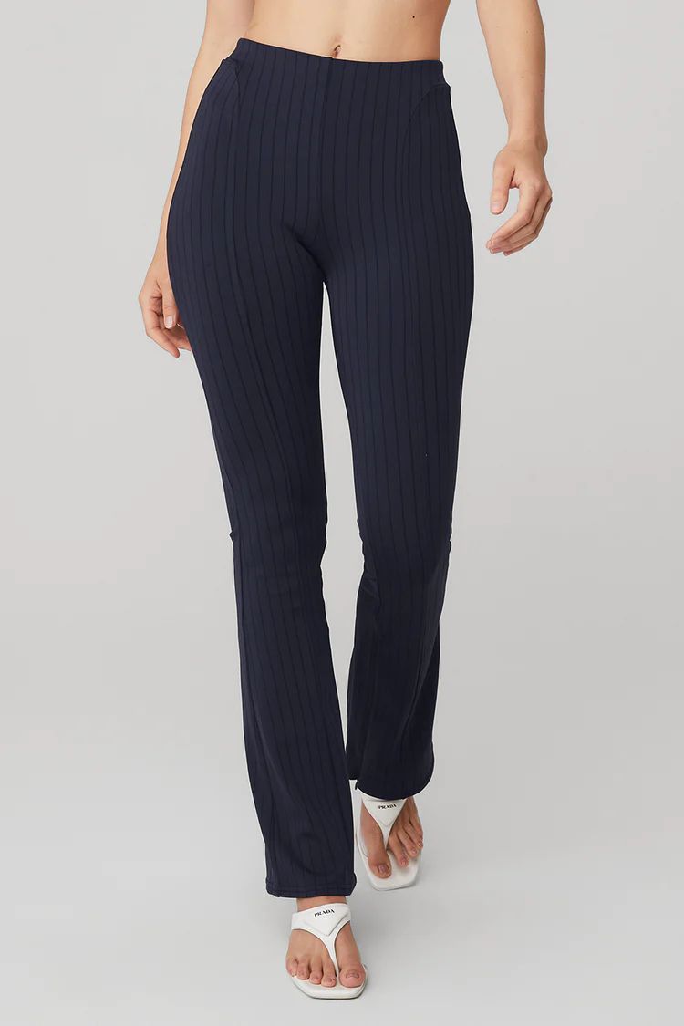 High-Waist Pinstripe Zip It Flare Legging | Alo Yoga