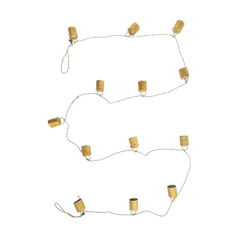 Creative Co-Op Metal Bell Garland with Black and White String, Antique Gold Finish | Amazon (US)
