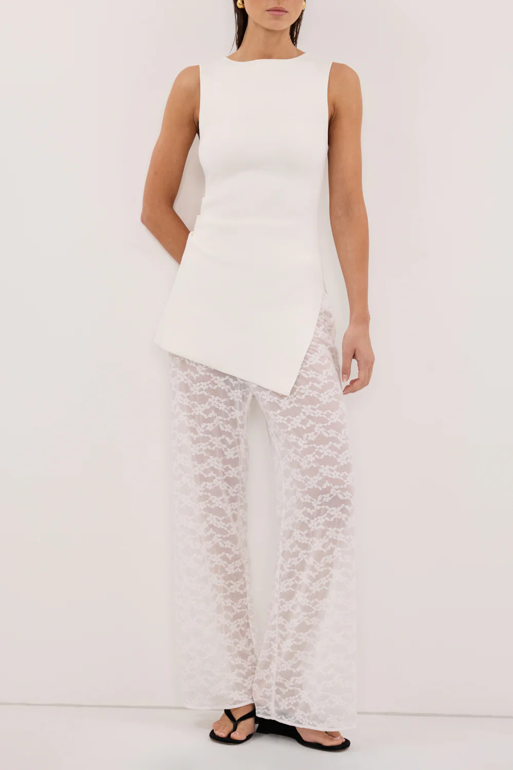 BELLE WHITE LACE PANT | DISSH