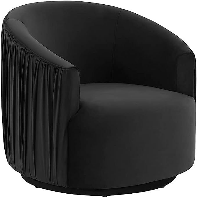 Tov Furniture London Pleated Velvet Swivel Chair (Black) | Amazon (US)