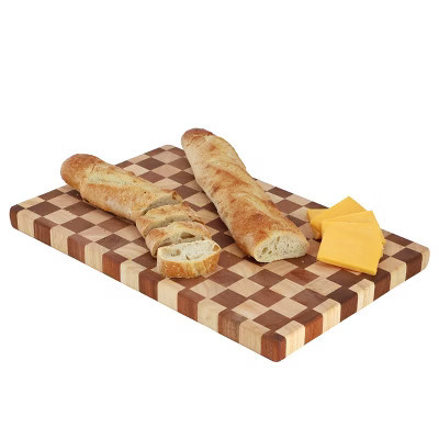 MegaChef 16x10 Checkerboard Acacia Wood and Rubber Wood Cutting Board Butcher Block | Target