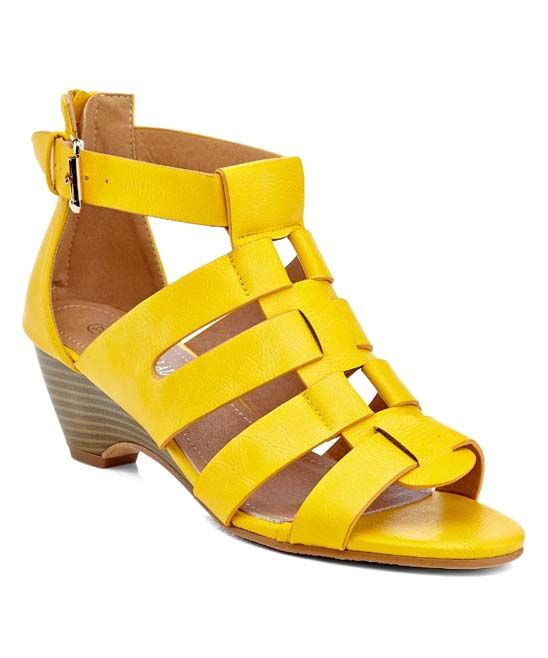 Charming Lady Women's Sandals YELLOW - Yellow Catana Heel - Women | Zulily